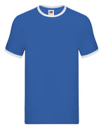 61168 FOTL Mens Valueweight Ringer T - Royal/White - 61168