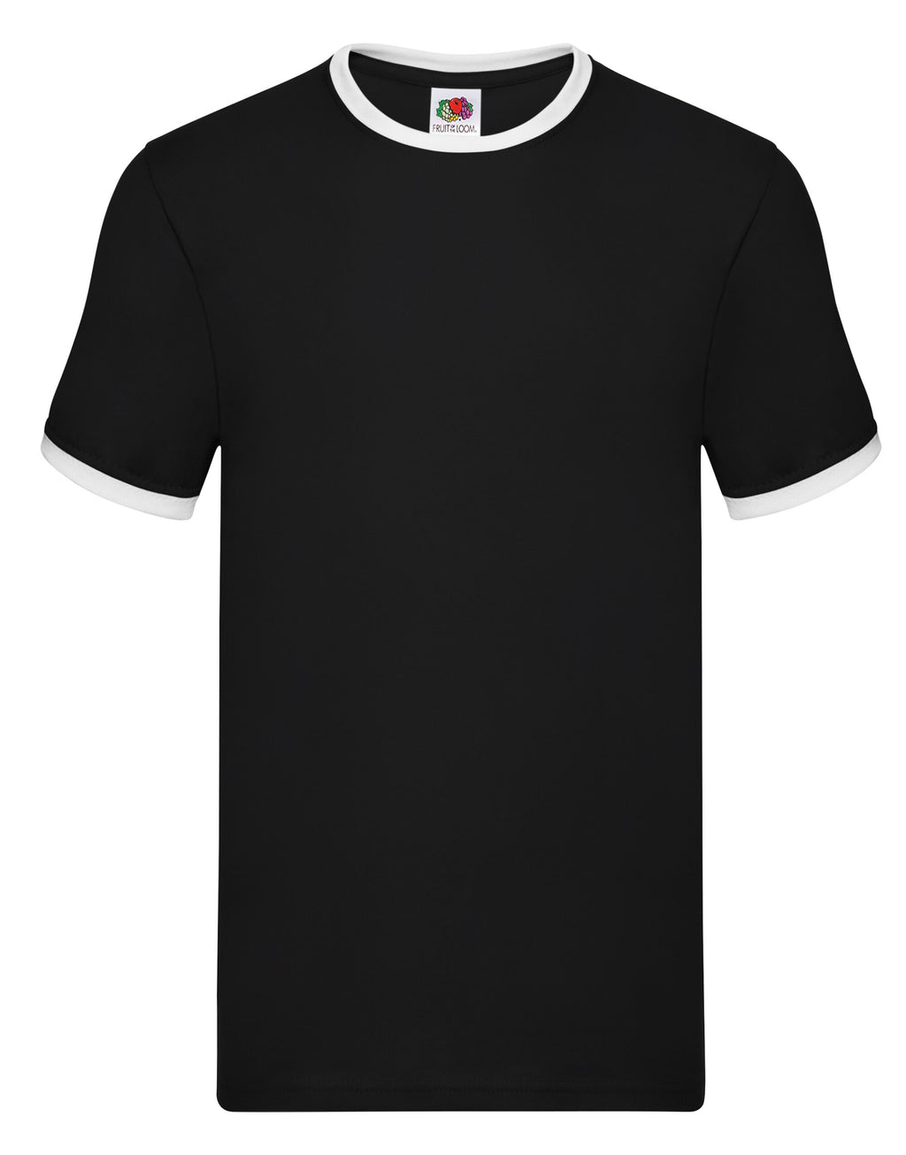 61168 FOTL Mens Valueweight Ringer T - Black/White - 61168