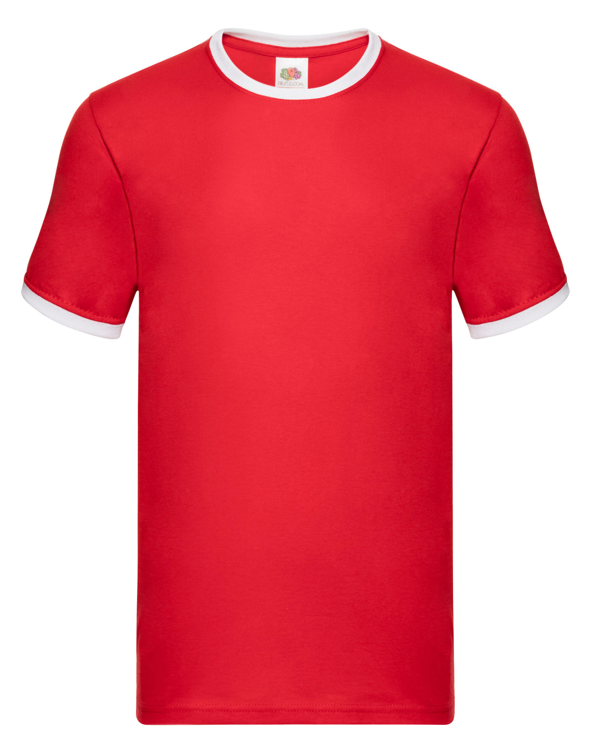 61168 FOTL Mens Valueweight Ringer T - Red/White - 61168