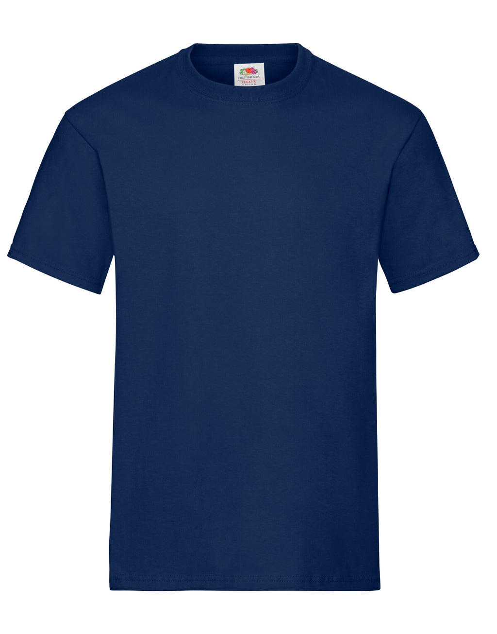 Fruit of the Loom Men's Heavy T-Shirts 3 Pack Plain Workwear Tees - Navy Blue
