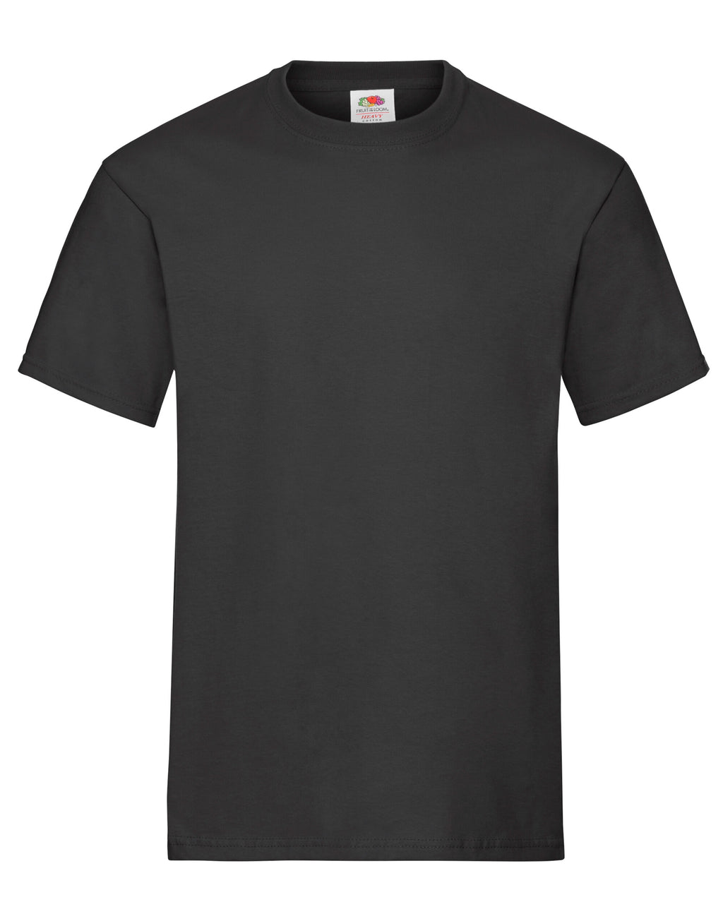 Fruit of the Loom Men's Heavy T-Shirts 3 Pack Plain Workwear Tees - Black