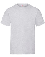 Fruit of the Loom Men's Heavy T-Shirts 3 Pack Plain Workwear Tees - Heather Grey