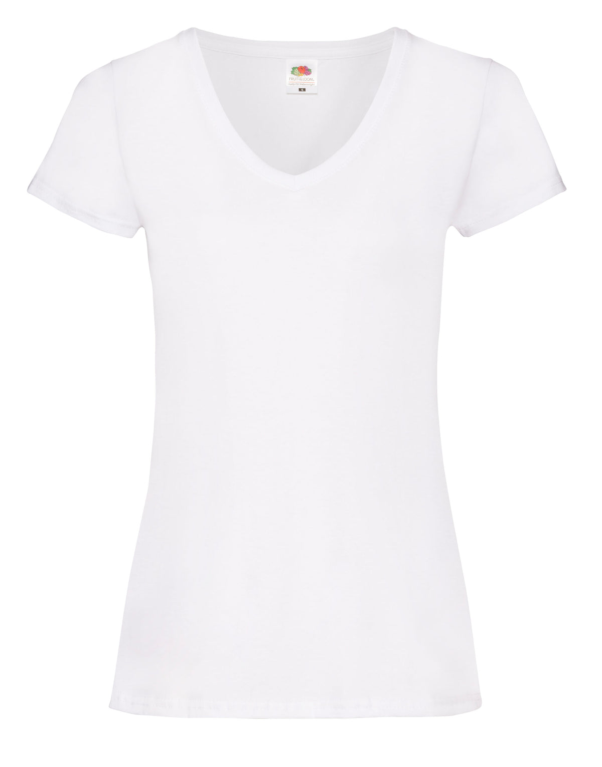 61398 FOTL Ladies Valueweight V Neck T - White - 61398