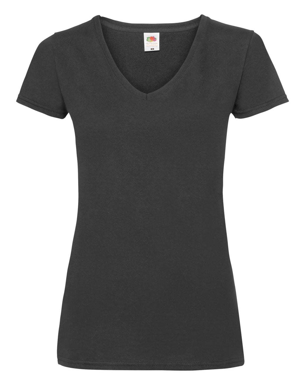61398 FOTL Ladies Valueweight V Neck T - Black - 61398