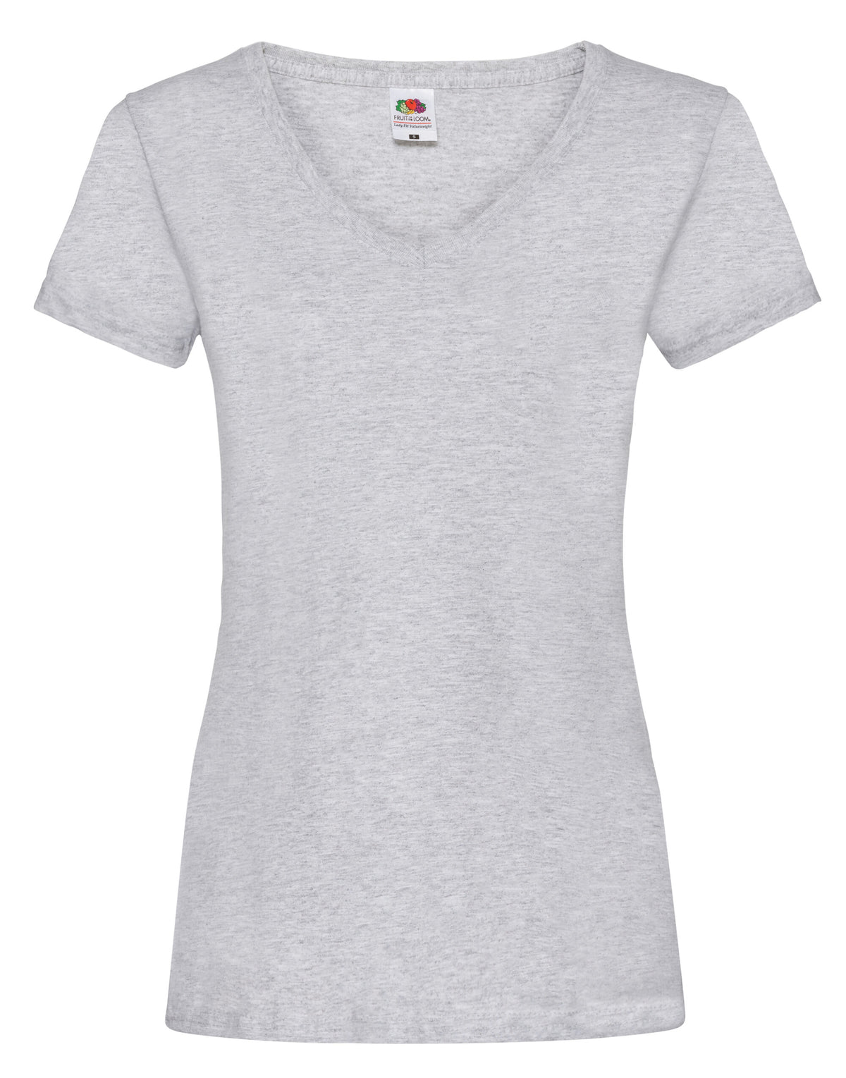 61398 FOTL Ladies Valueweight V Neck T - Heather Grey - 61398