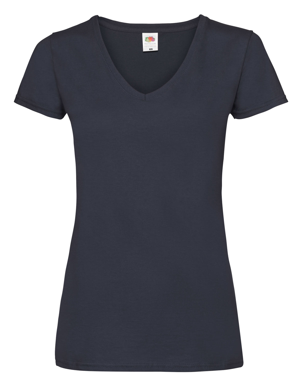 61398 FOTL Ladies Valueweight V Neck T - Deep Navy - 61398