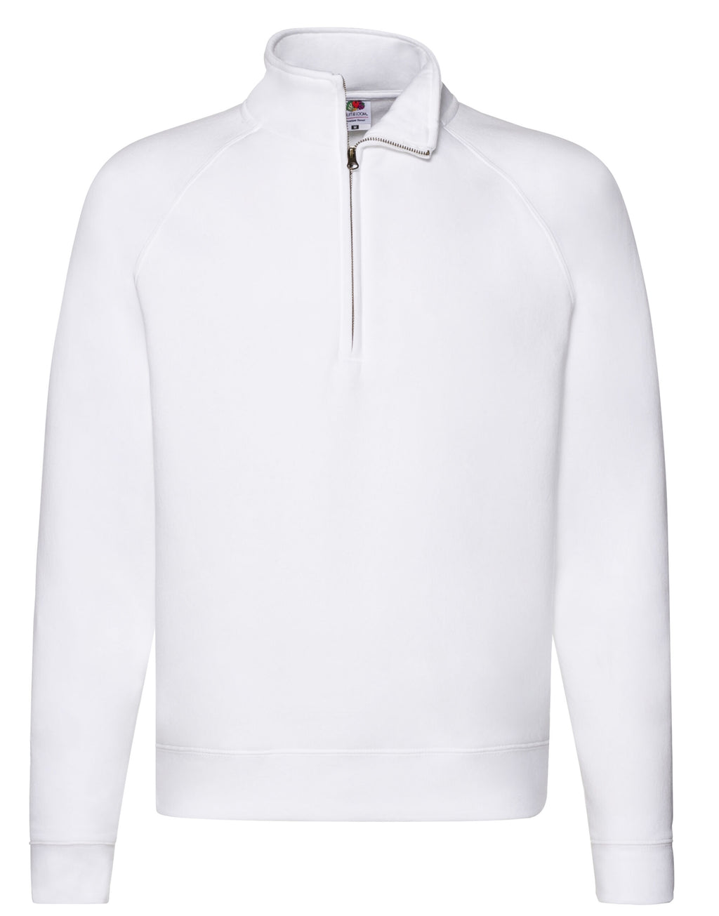 62032 FOTL Mens Premium Zip Neck Sweat - White - 62032