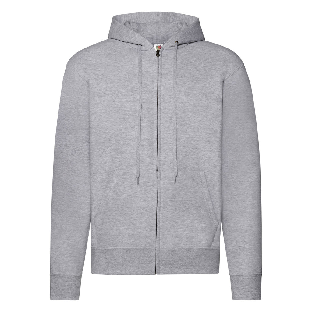 62062 FOTL Mens Classic Hooded Sweat Jacket - Heather Grey - 62062