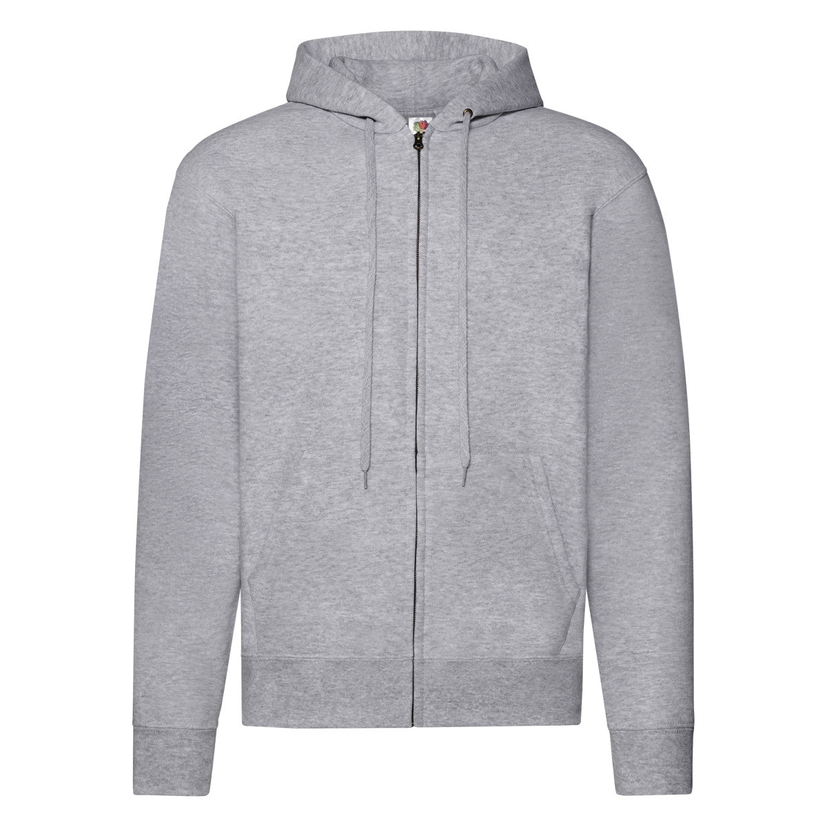 62062 FOTL Mens Classic Hooded Sweat Jacket - Heather Grey - 62062