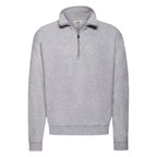 62114 FOTL Mens Classic Zip Neck Sweat - Heather Grey - 62114