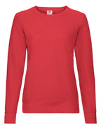 62146 FOTL Ladies Lightweight Raglan Sweat - Red - 62146