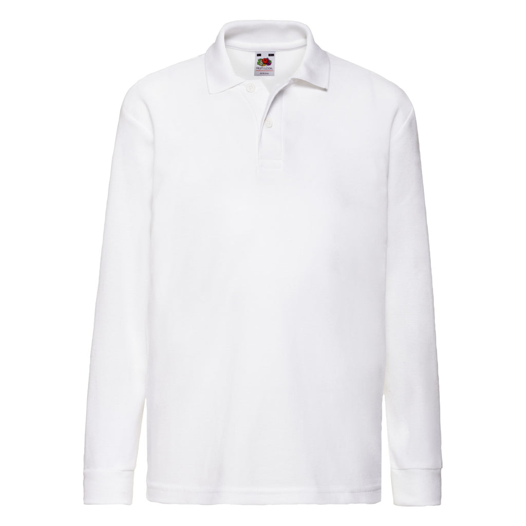 63201 FOTL Kids 65/35 Long Sleeve Polo - White - 63201