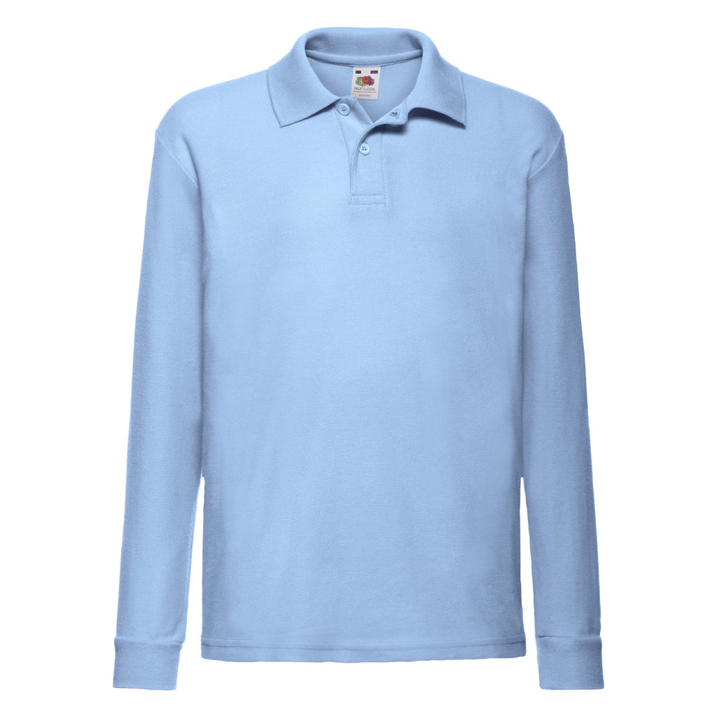 63201 FOTL Kids 65/35 Long Sleeve Polo - Sky Blue - 63201