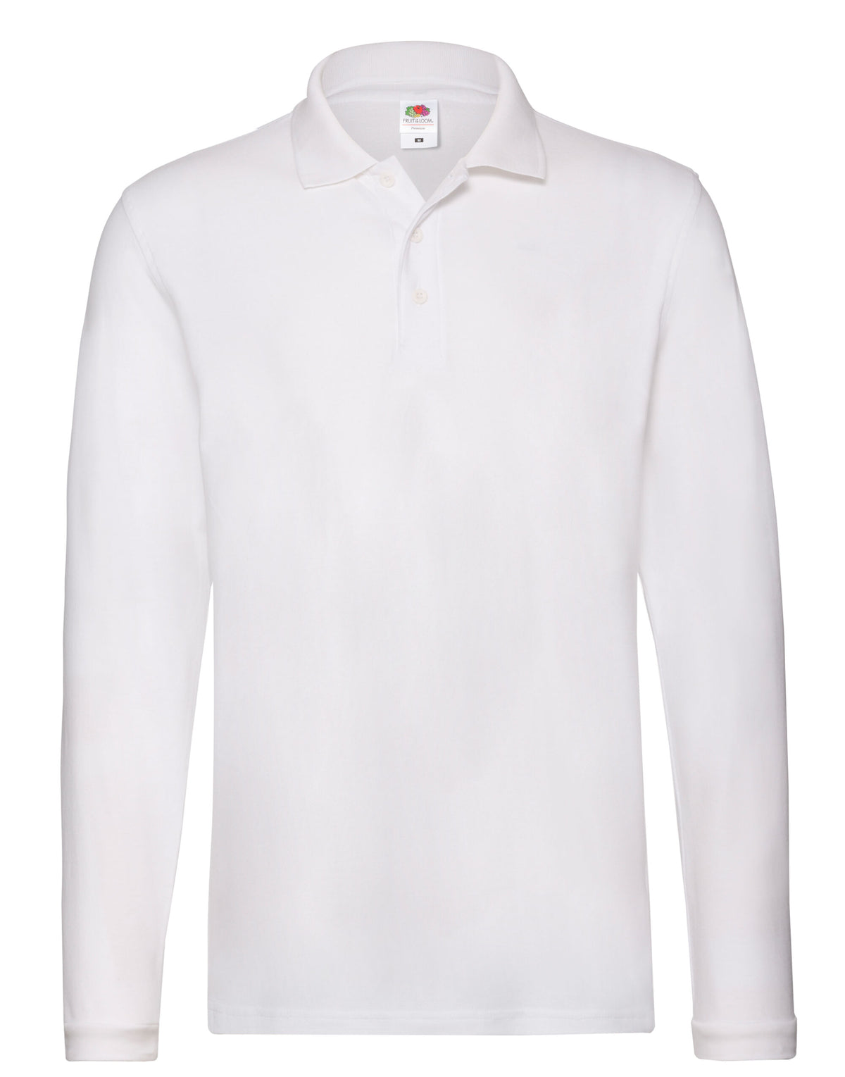 63310 FOTL Mens Premium Long Sleeve Polo - White - 63310