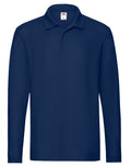 63310 FOTL Mens Premium Long Sleeve Polo - Navy Blue - 63310