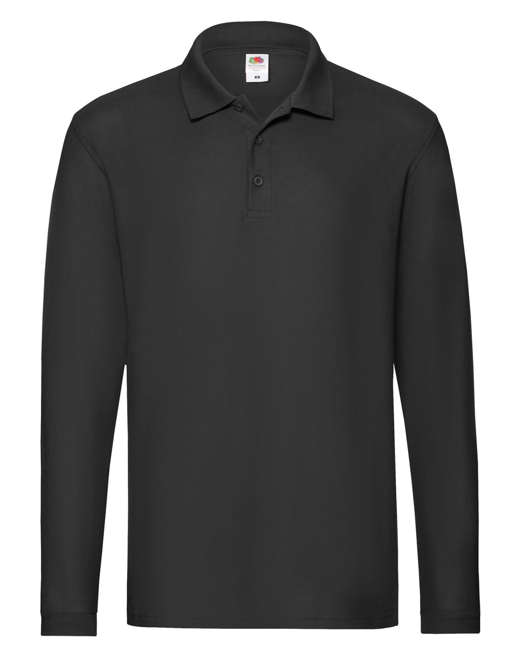 63310 FOTL Mens Premium Long Sleeve Polo - Black - 63310