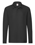63310 FOTL Mens Premium Long Sleeve Polo - Black - 63310