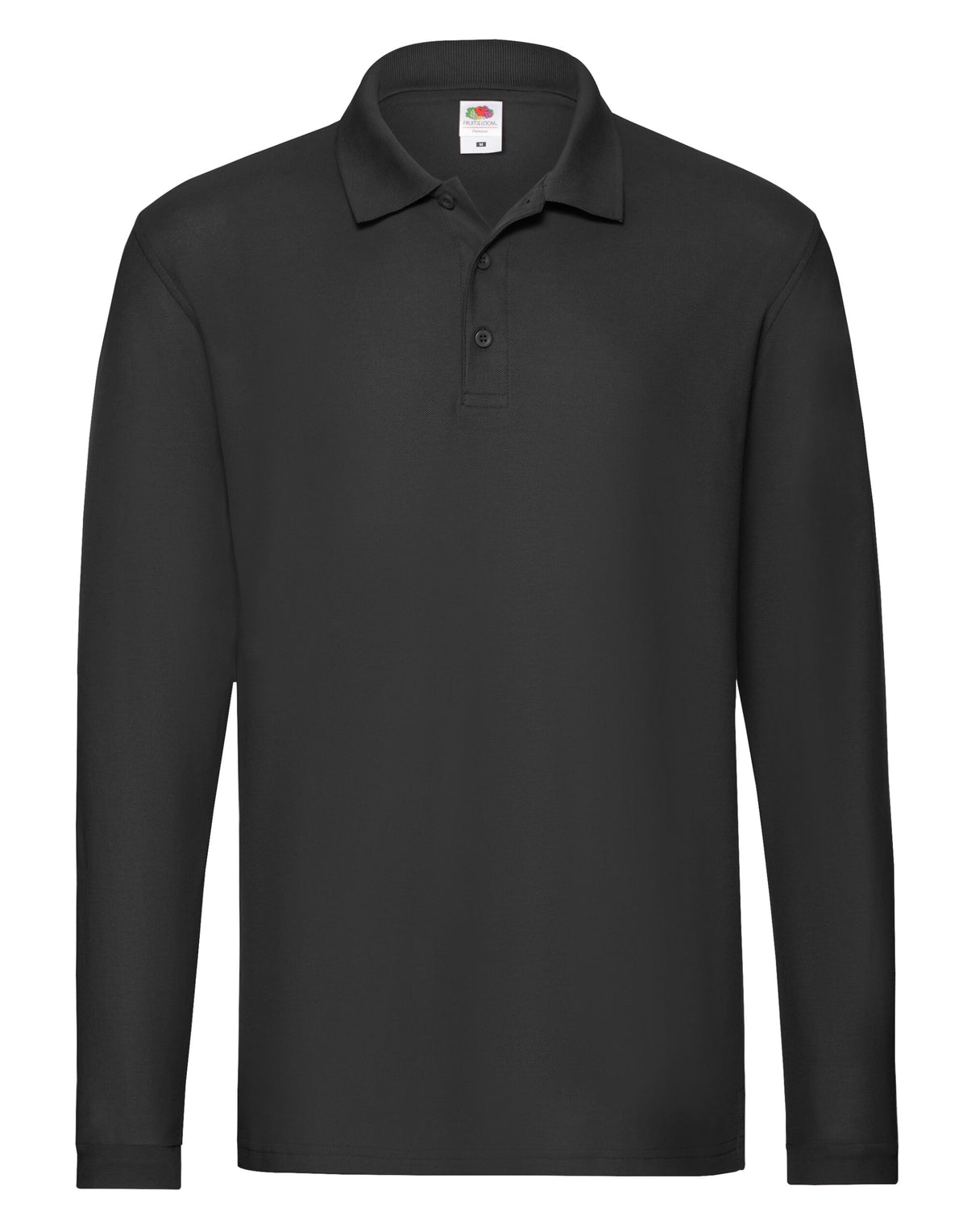 63310 FOTL Mens Premium Long Sleeve Polo - Black - 63310