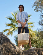 Westford Mill Jute Base Canvas Tote