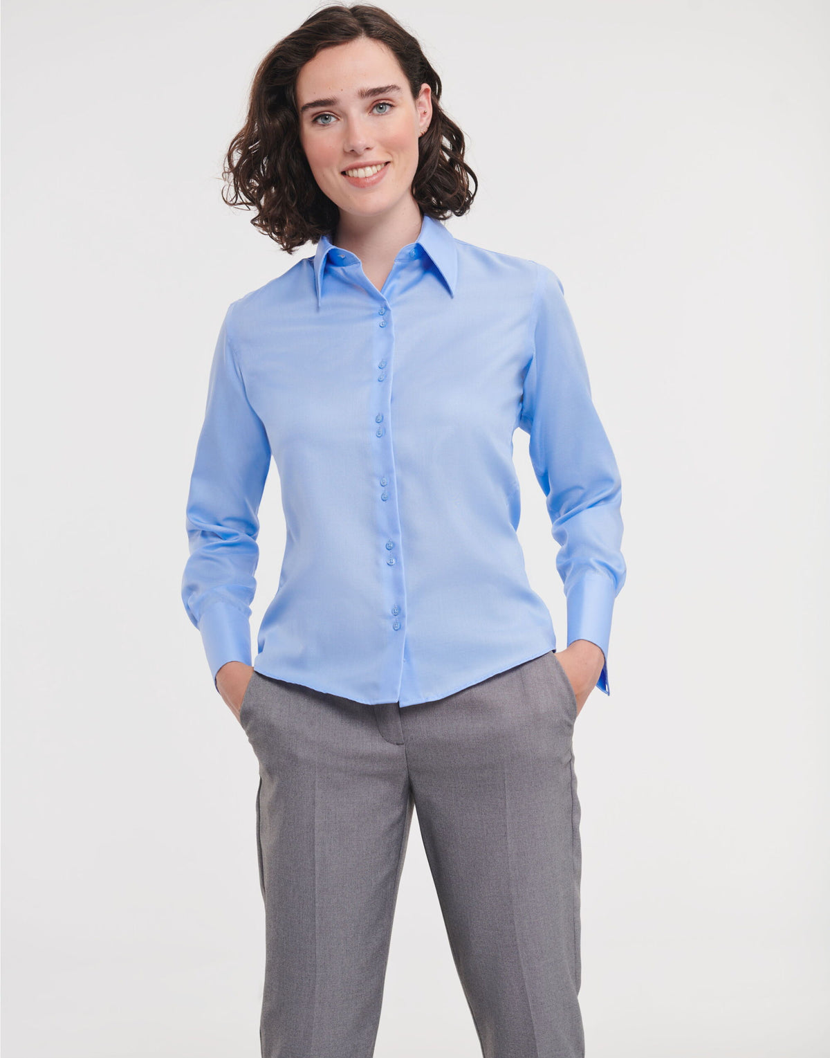 956F Russell Collection Lady LS NonIron Shirt