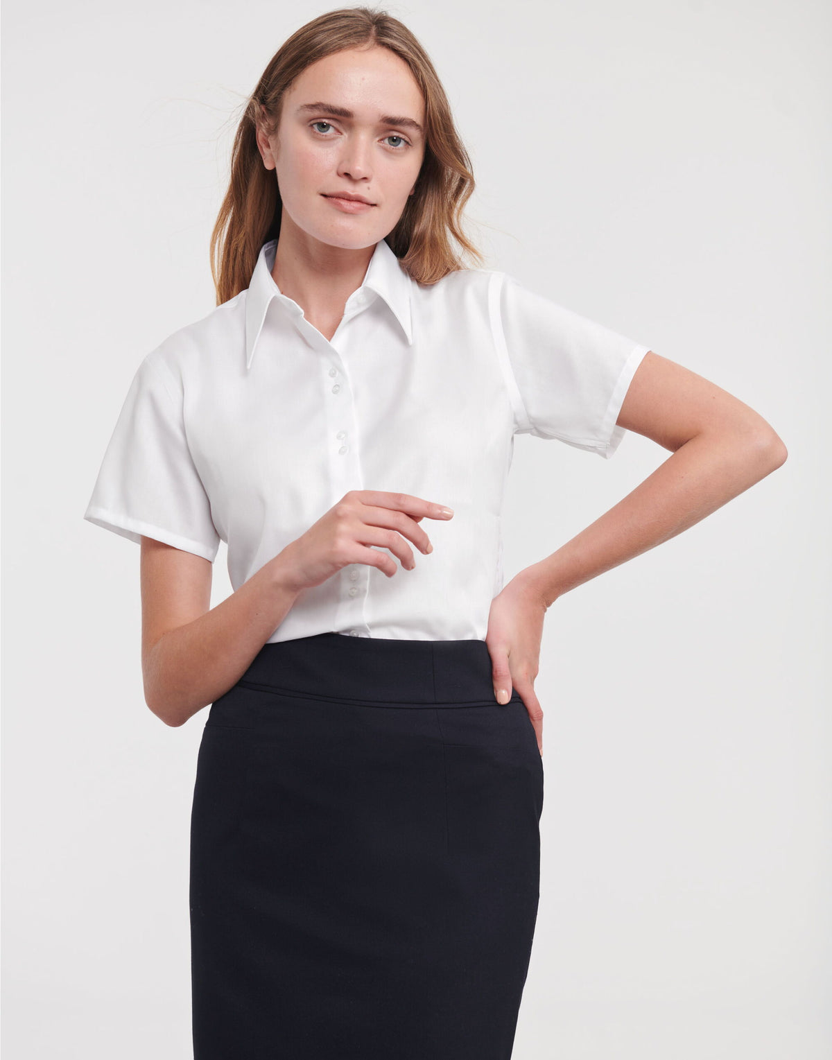 957F Russell Collection Lady SS NonIron Shirt