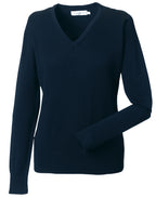 710F Russell Collection Ladies VNeck Pullover - French Navy - 710F