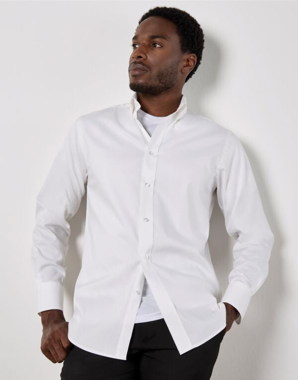 Kustom Kit Mens LS Tailored Oxford Shirt