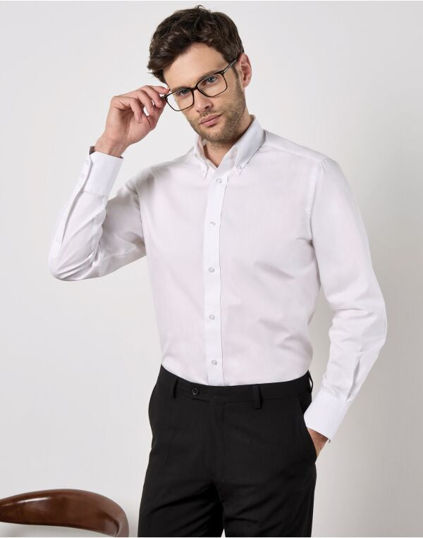 Kustom Kit Mens LS Tailored City Shirt