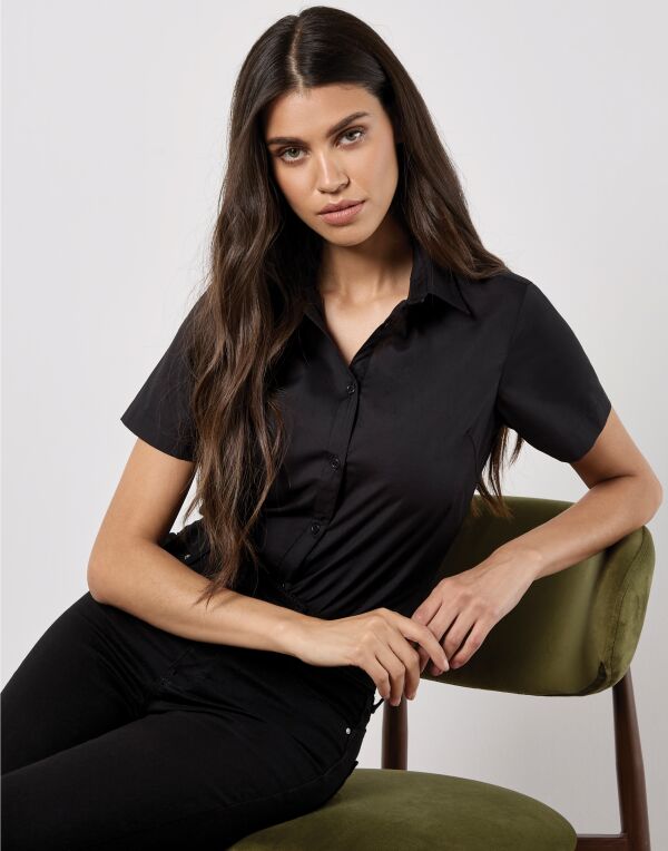 Kustom Kit Lady SS Tailored Poplin Shirt