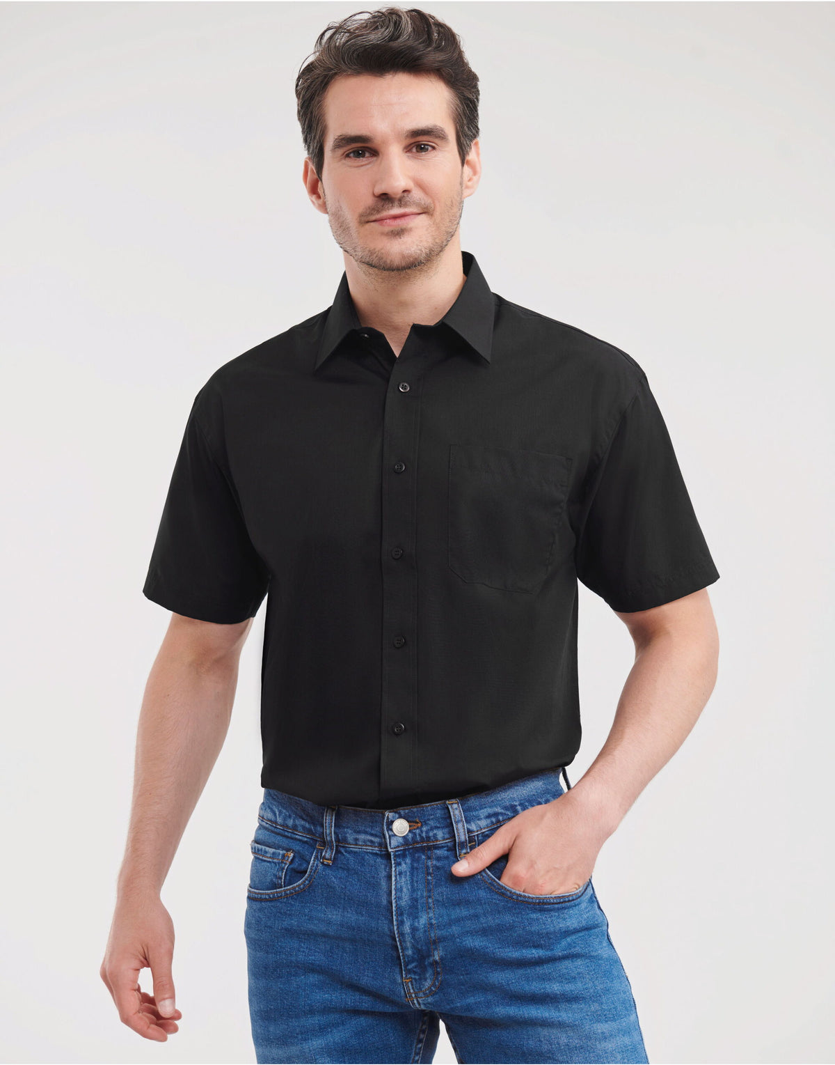 935M Russell Collection Men SS Classic Poplin