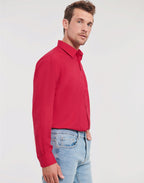 Russell Collection Men LS Classic Poplin