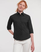 946F Russell Collection Lady 3/4 Stretch Shrt - Black - 946F