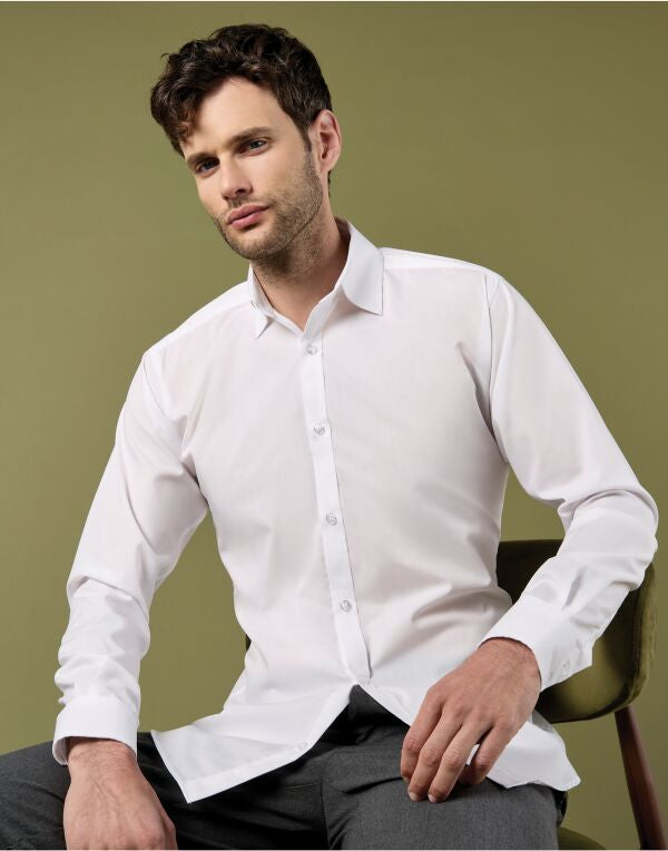 Kustom Kit Mens LS Slim Business Shirt