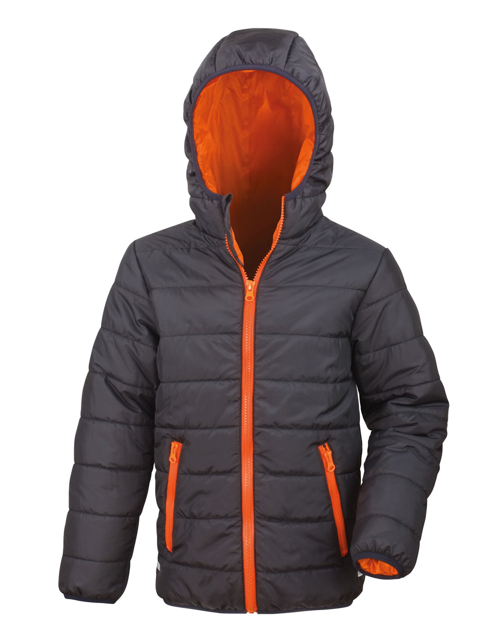 R233JY Result Core Junior Padded Jacket - Black/Orange - R233JY