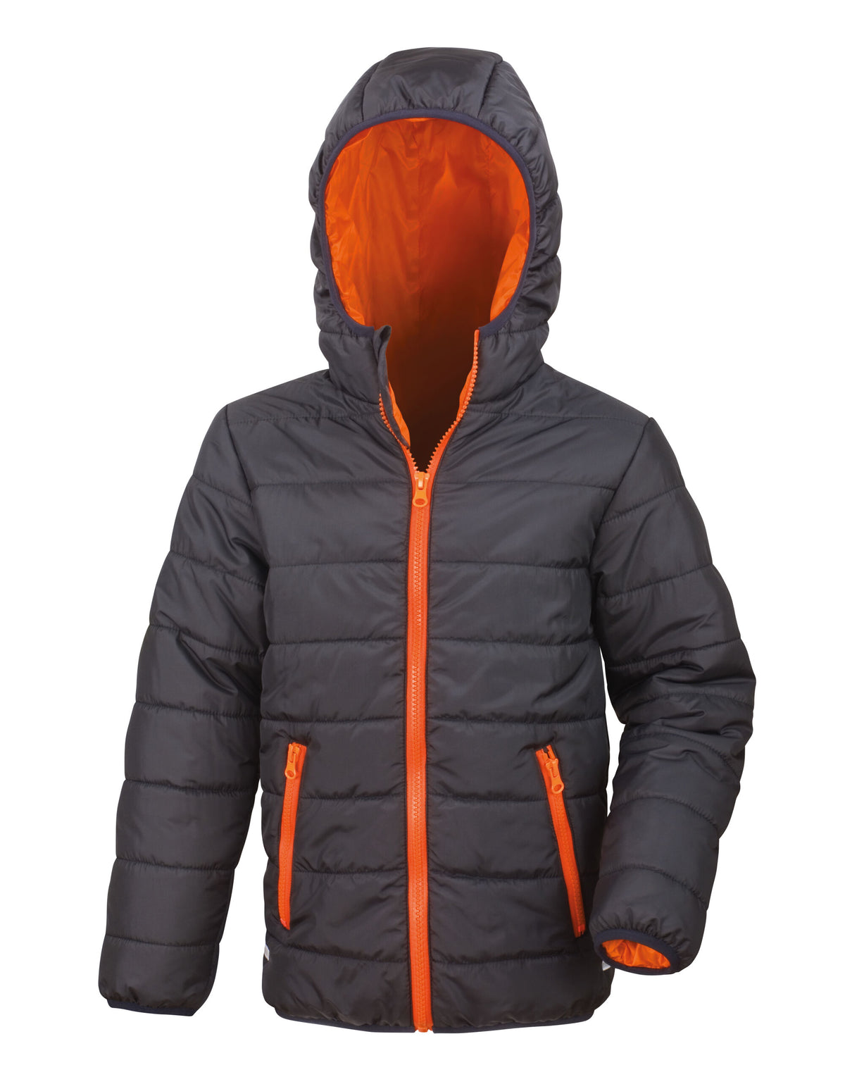 R233JY Result Core Junior Padded Jacket - Black/Orange - R233JY