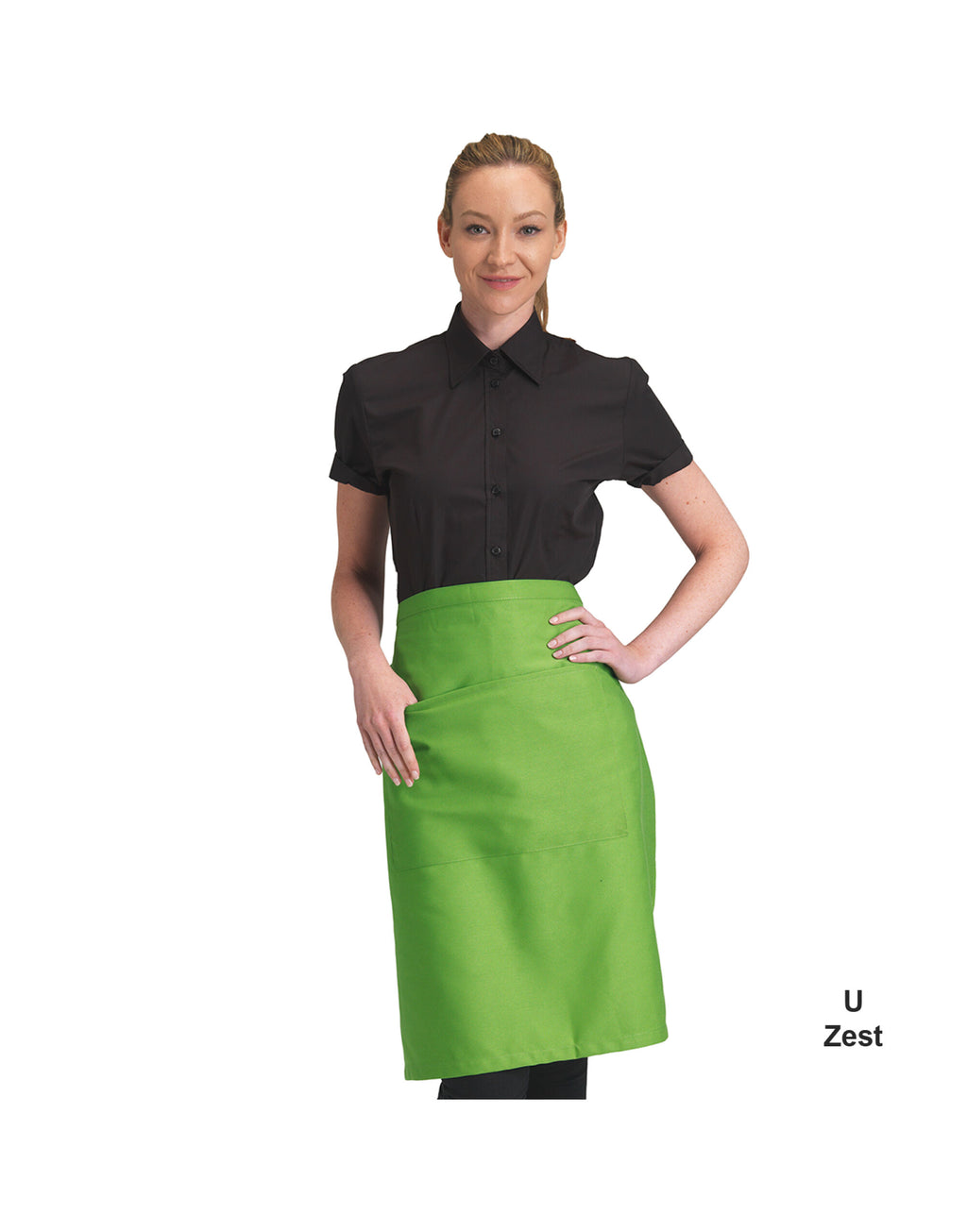 DP110 Dennys Recycled Waist Apron W Pocket - Zest - DP110