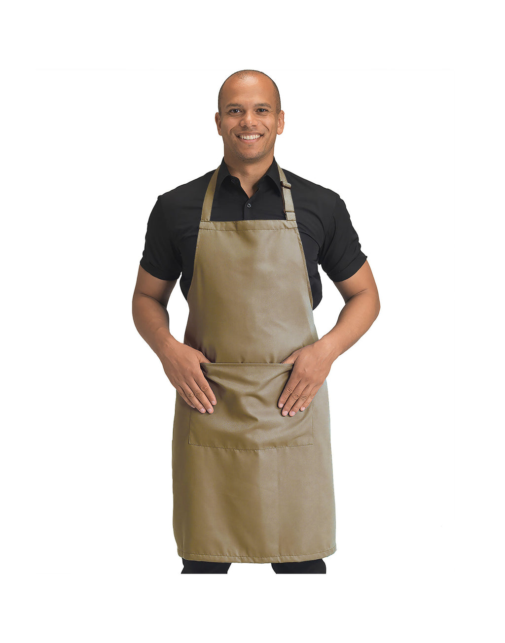 DP210 Dennys Recycled Bib Apron With Pocket - Biscuit - DP210
