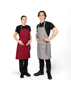 DP210 Dennys Recycled Bib Apron With Pocket - Claret - DP210