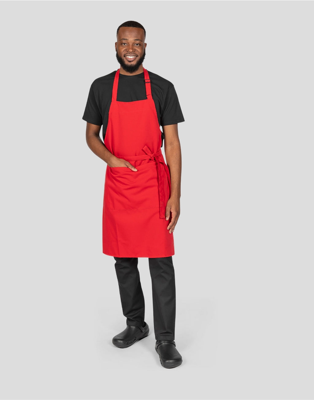 DP210 Dennys Recycled Bib Apron With Pocket - Red - DP210