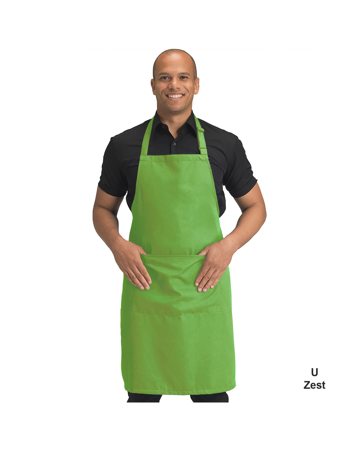 DP210 Dennys Recycled Bib Apron With Pocket - Zest - DP210