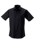 947M Russell Collection Mens SS Stretch Shirt - Black - 947M