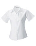 957F Russell Collection Lady SS NonIron Shirt - White - 957F