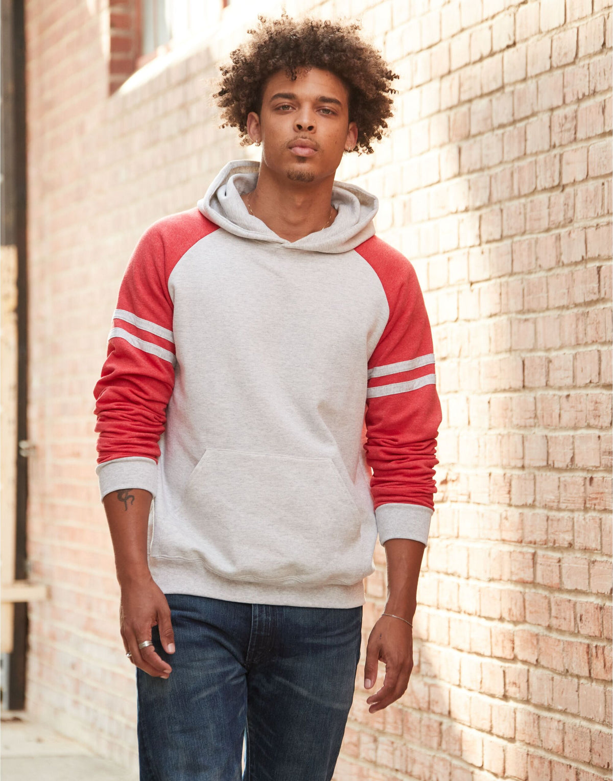 0S97CR0 Jerzees NuBlend® Varsity Col-Block Hood
