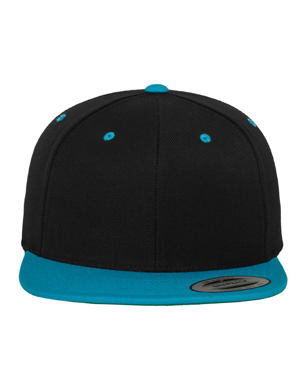 6089MT Flexfit Two Tone Classic Snapback Cap - Black/Teal - 6089MT