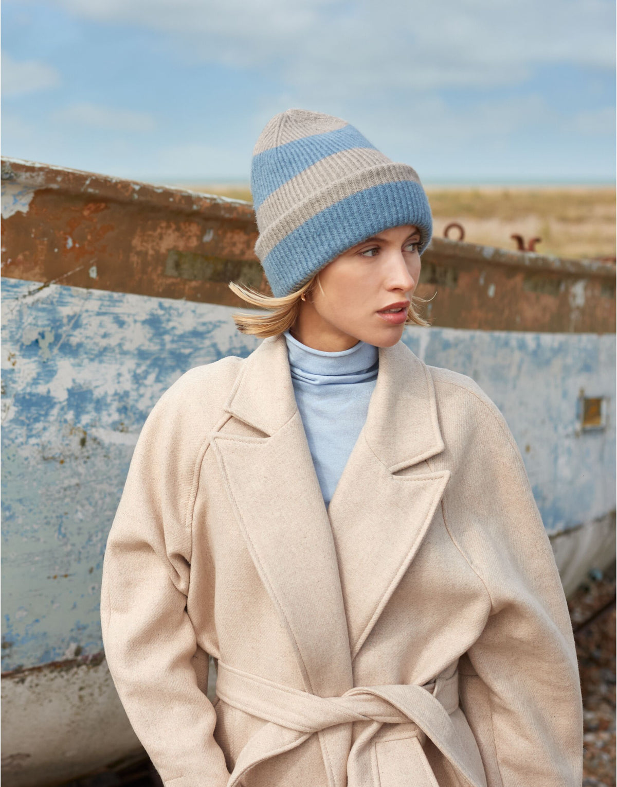 B391R Beechfield Colour Block Beanie