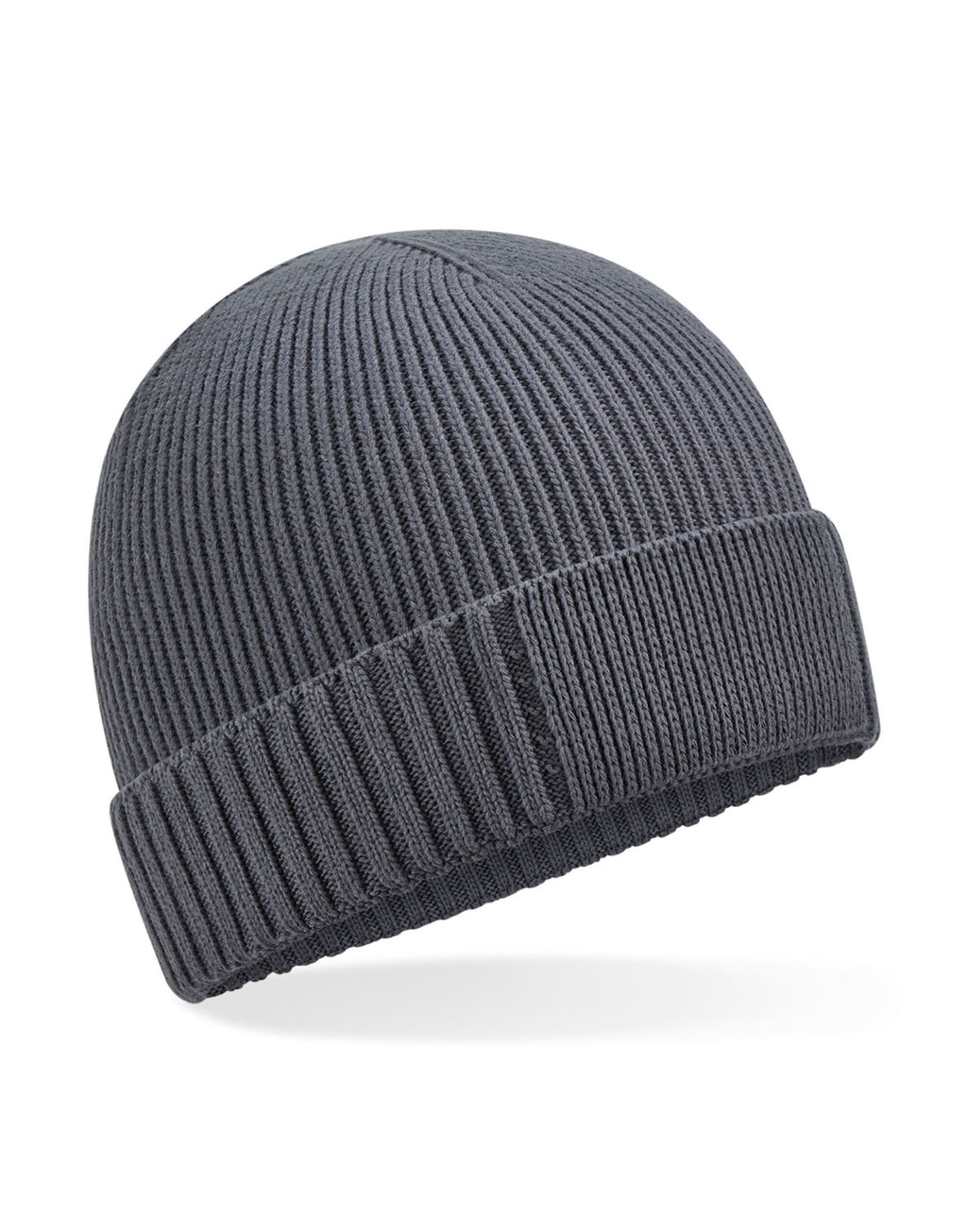 B438N Beechfield Organic Cotton Patch Beanie - Graphite - B438N