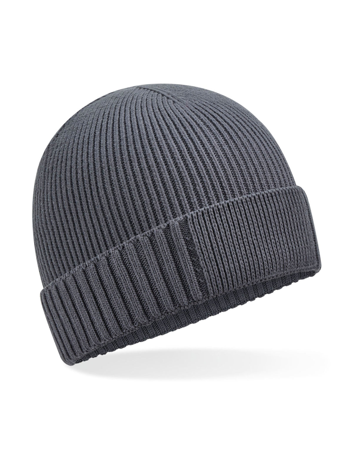B438N Beechfield Organic Cotton Patch Beanie - Graphite - B438N