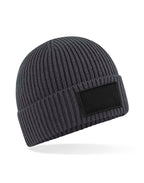 B442R Beechfield Fashion Patch Beanie - Graphite Grey/Black - B442R