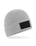 B442R Beechfield Fashion Patch Beanie - Light Grey/Black - B442R