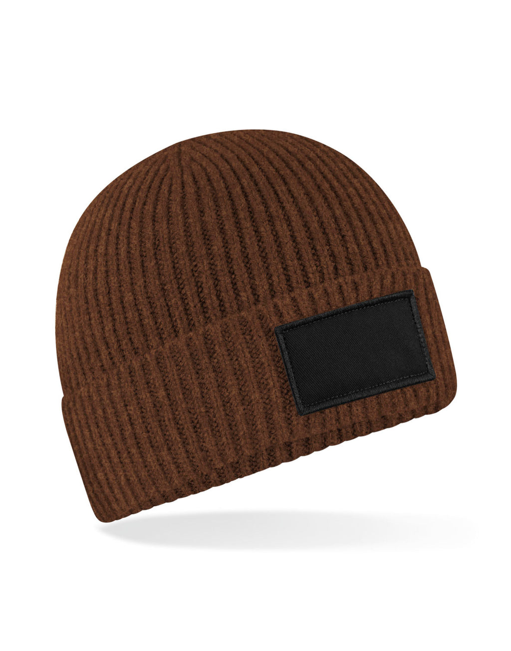 B442R Beechfield Fashion Patch Beanie - Walnut/Black - B442R